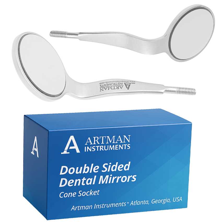 thumbnail image 2 of Dental Mouth Mirror Double Sided Cone Socket #5 (Front Surface) – 8 Pack 2 of 3