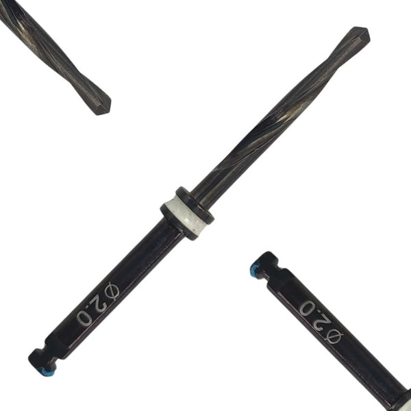 Artman Instruments 2.0 mm Titanium-Coated Stainless Steel Dental Implant Drill Precision Osteotomy Drill for Implant Site Preparation