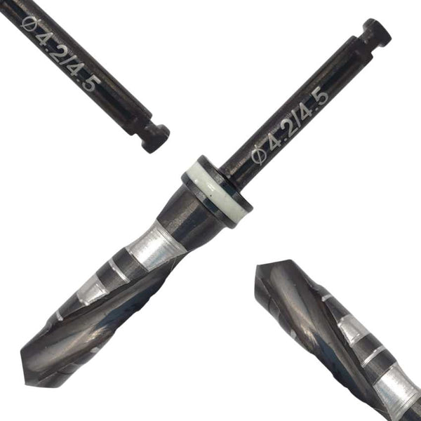 Artman Instruments 4.2/4.5 mm Titanium-Coated Stainless Steel Dental Implant Drill Precision Osteotomy Drill for Implant Site Preparation