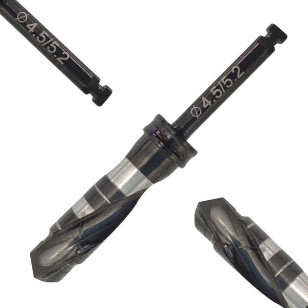 Artman Instruments 4.5/5.2 mm Titanium-Coated Stainless Steel Dental Implant Drill Precision Osteotomy Drill for Implant Site Preparation