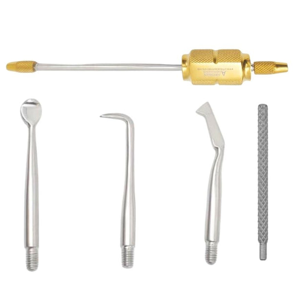 Dental Morrell Crown Remover, Manual Crown Remover for Root Treated Teeth, Controlled Power Crown Remover 3 Attachments and Adjusting Wrench by Artman Instruments