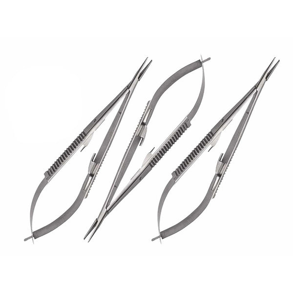 Set of 3 Castroviejo Needle Holder 5.5 inches Straight with Lock by Artman Instruments