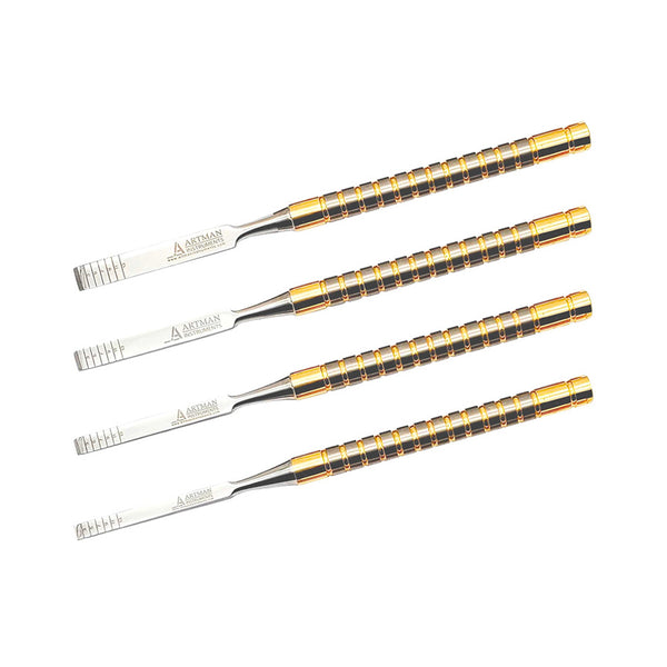 Chisels Straight Set 4 pcs for Bone Splitting Dental Implant Placement Orthopedic Surgeons