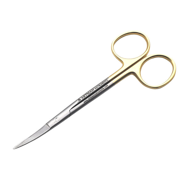 Scissors 4.5 inches Curved Gold Plated Handle ARTMAN