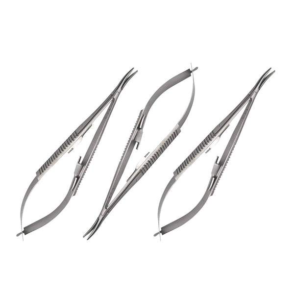 Set of 3 Castroviejo Needle Holder 5.5 inches Curved with Lock by Artman Instruments