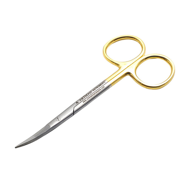 4.5" curved scissors with tungsten carbide inserts