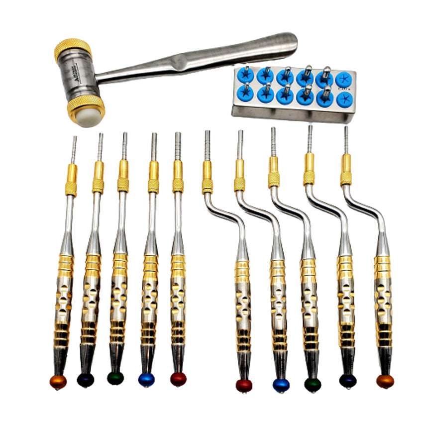 Osteotomes Straight and Bent with Convex & Concave Set of 21