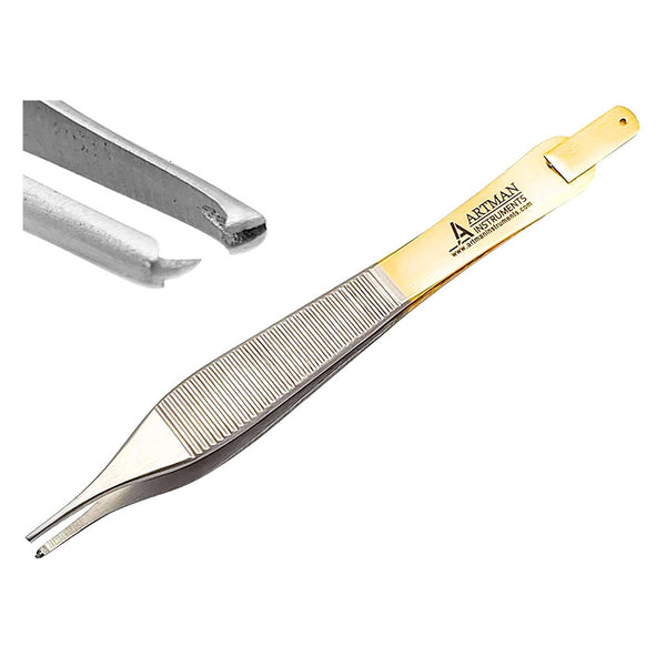 Adson Kocher Forceps with Skin Stopper & Serrated 2x1 Tip ARTMAN