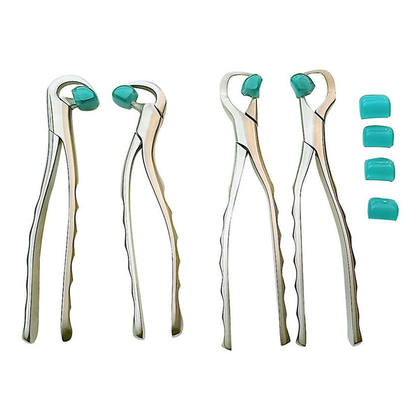 Physics Forceps set of 4 with a set of four extra bumper