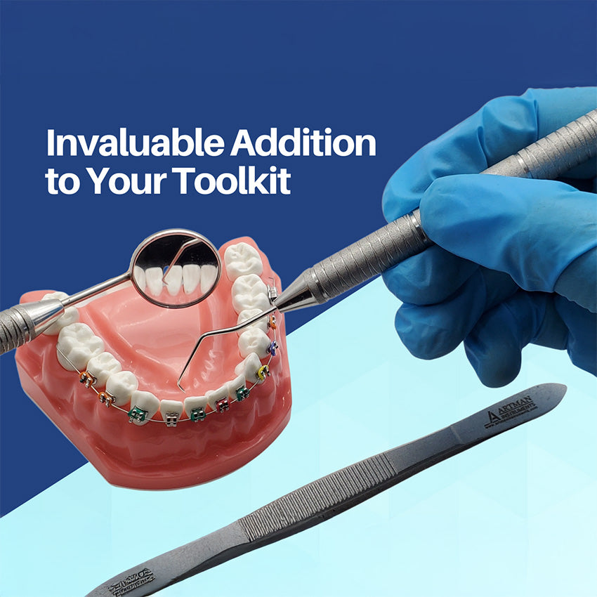 ※訳 TECHNO MEDICAL DENTAL キット Set of 3 Dental Examination Kit - Dental Mirror, Probe & Tweezers