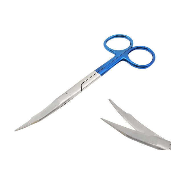 Goldman Fox Scissors 5 inches Curved with Tungsten Carbide Inserts Blue Plasma Handle Surgical Dissection Artman Instruments