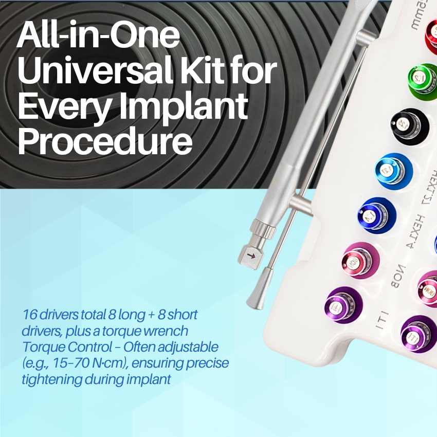 Artman Instruments Dental Implant Abutment Screw Driver Kit 16 Hex Dri