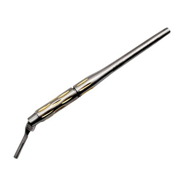 Scalpel Handle #3, 7-Position Adjustable Positions Slip Resistant Gold Plated Stainless Steel (Fits Size 9-16 Scalpel Blades) ARTMAN