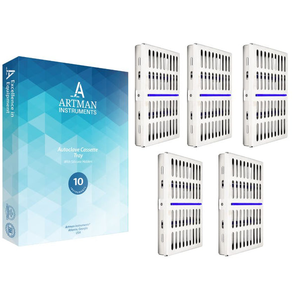 Pack of 5 Cassette Rack for 10 Instruments Box Dental Instruments Organizer by Artman Instruments