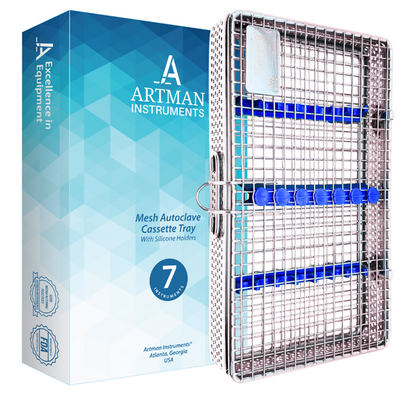 Mesh Cassette Tray Box For thick Instruments Tubes handpieces Dental Instruments Labs Organizer Autoclave Sterilization up to 7 Instruments