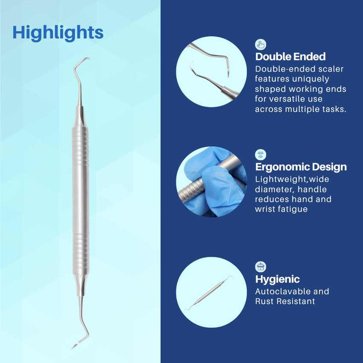 Sickle Scaler 204S Double Ended Dental & Veterinary Hygiene Instrument ...