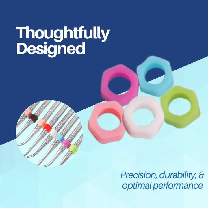 Color Coded Id Rings Artman Instruments 6mm Hexagonal Dental Silicone Identification Rings