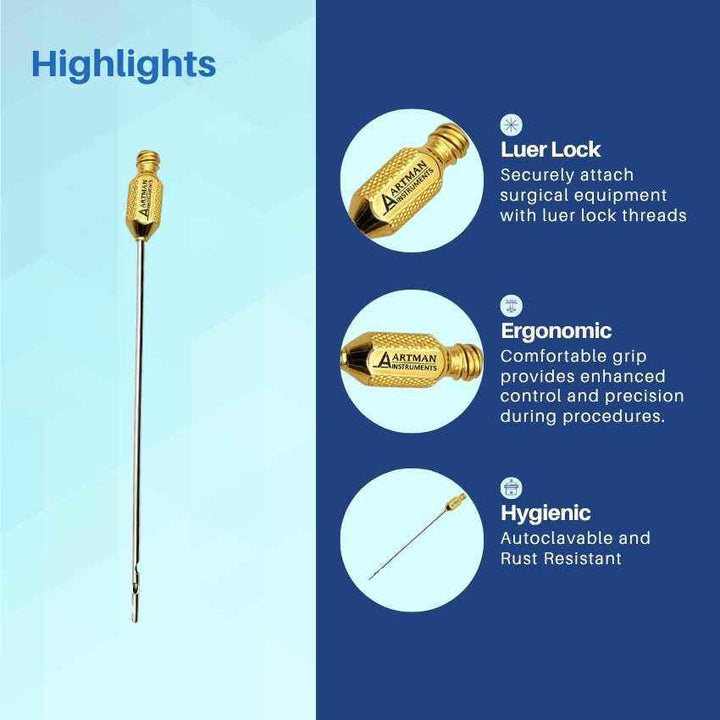 Tri Port Spiral Luer Lock Infiltration Cannula Stainless Steel – Artman ...
