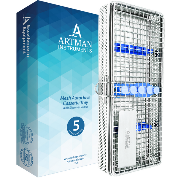 Mesh Cassette Tray Box for Thick Instruments Tubes handpieces Dental Instruments Labs Organizer Autoclave Sterilization up to 5 Instruments