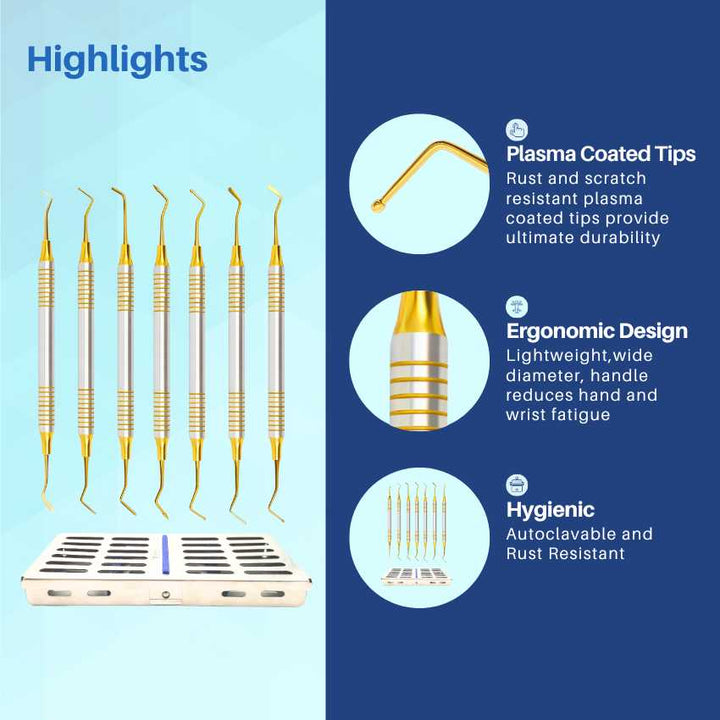 Set of 7 Dental Composite Glass Ionomer Amalgam Filling Instruments Ki ...