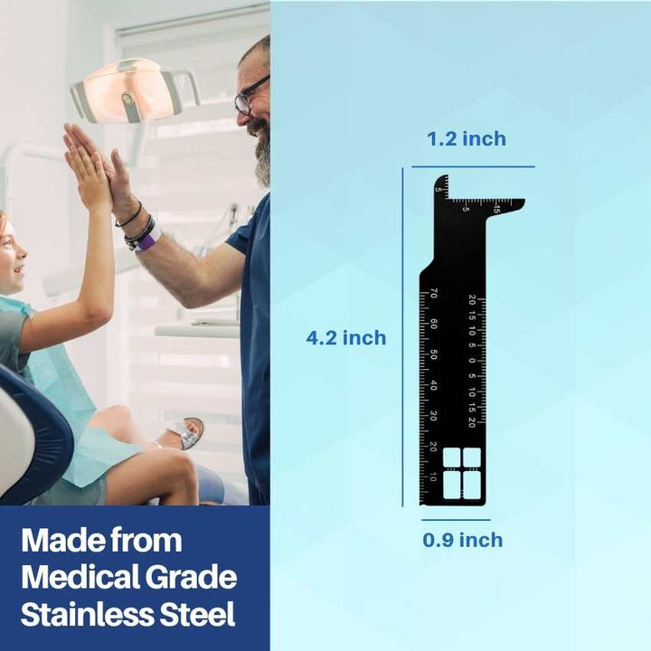 Ha 91 Ruler Dental Measuring Ruler Black Stainless Steel Endodontic Scale Tool, Ha ...