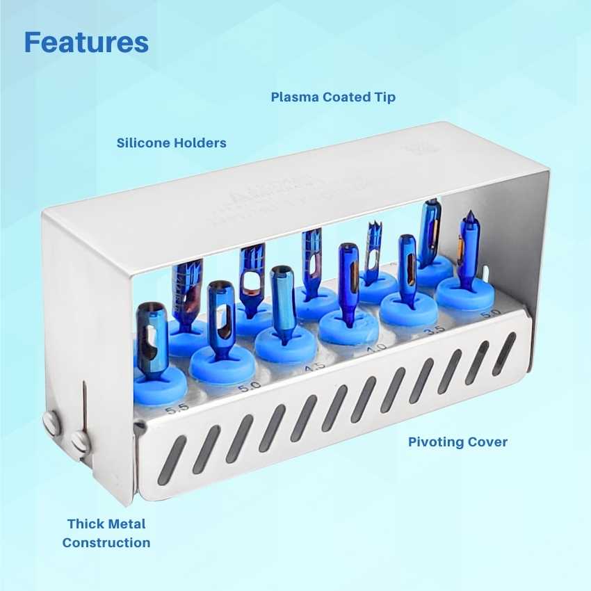 Dental Trephine Set With 5 Trephines and 7 Tissue Punch – Artman