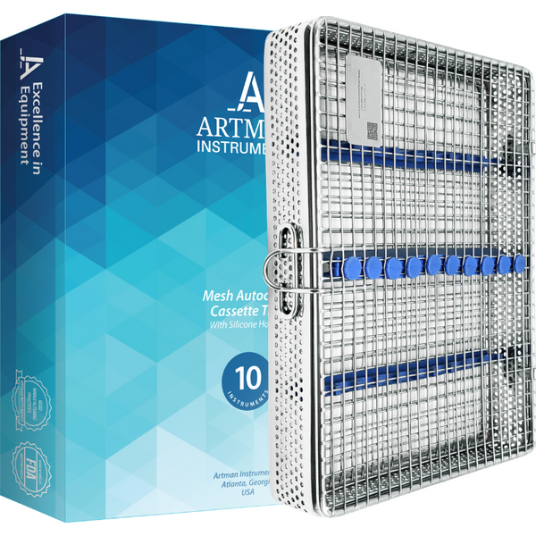 Mesh Cassette Tray Box for Thick Instruments Tubes handpieces Dental Instruments Labs Organizer Autoclave Sterilization up to 10 Instruments