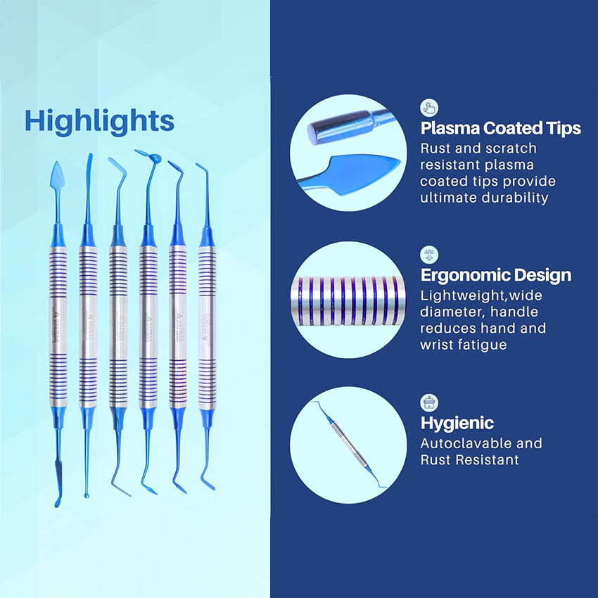 Dental Composite Filling Instruments kit premium Set of 6 Artman ...