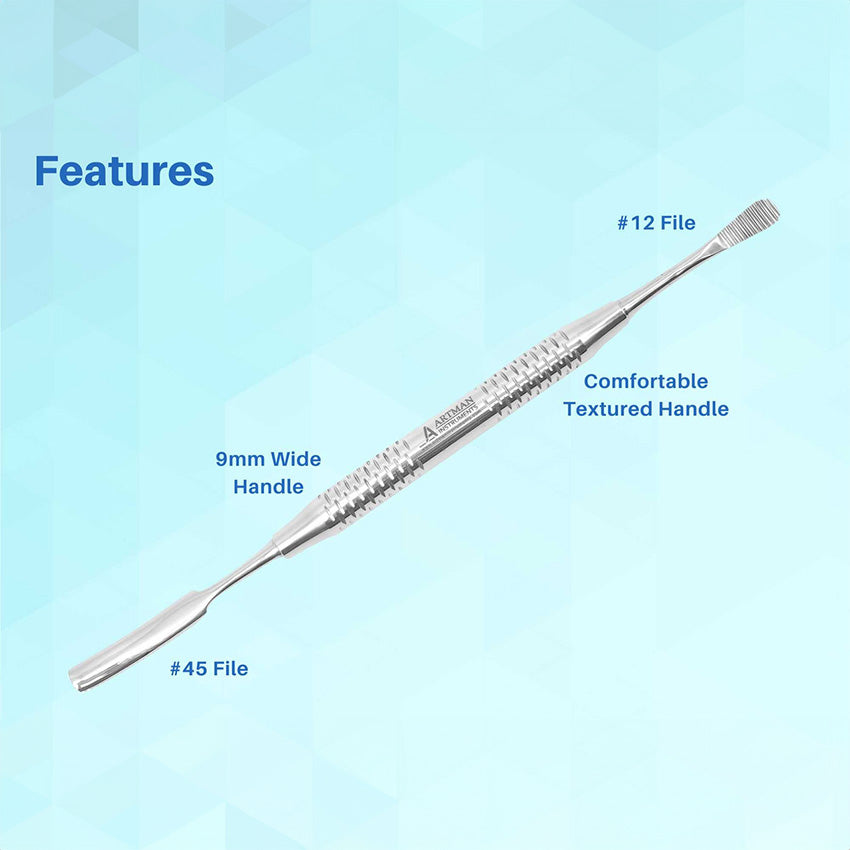 Bone File 12 Dental Dual Ended Bone File #12 & #45 w/ Thicker Handle ARTMAN – Artman ...