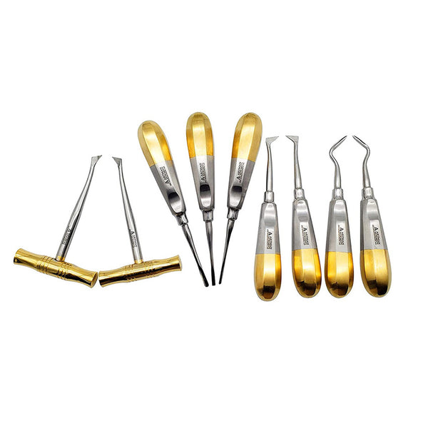 Dental Extraction Elevators Set of 9 Dental Forceps Instruments Kit