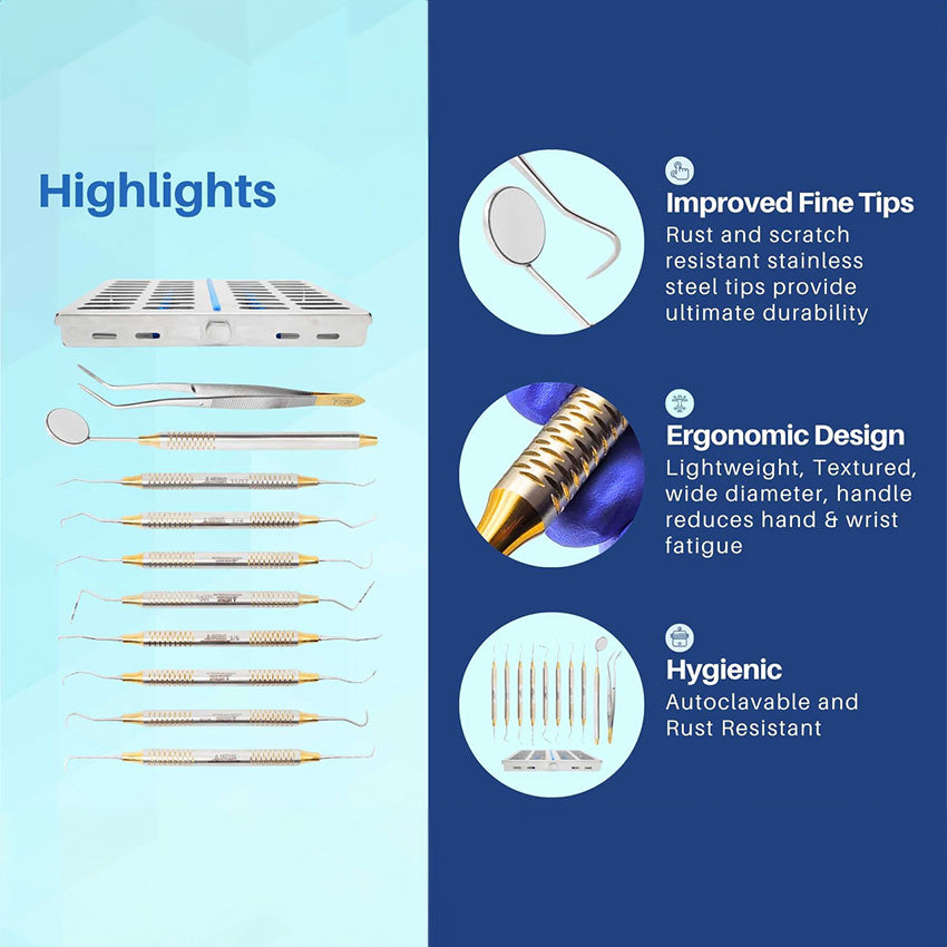 Hygiene Instruments Dental Hygienist Instruments Tool Kit | Professional Cleaning Set ...