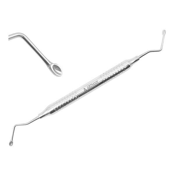 Dental Lucas Surgical Bone Curette Lucas 87 Right and Left Curette, 3.5mm spoon-shaped