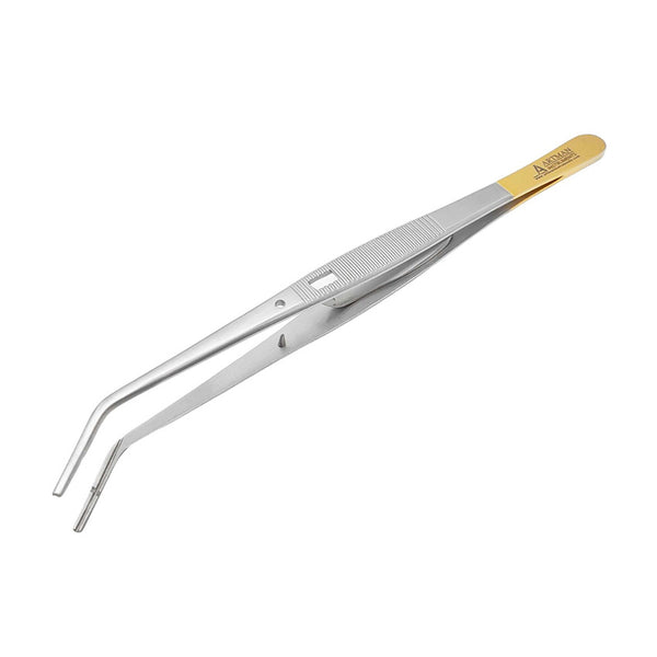 Endodontic Tweezers for paper point holding with grooved tip and lock