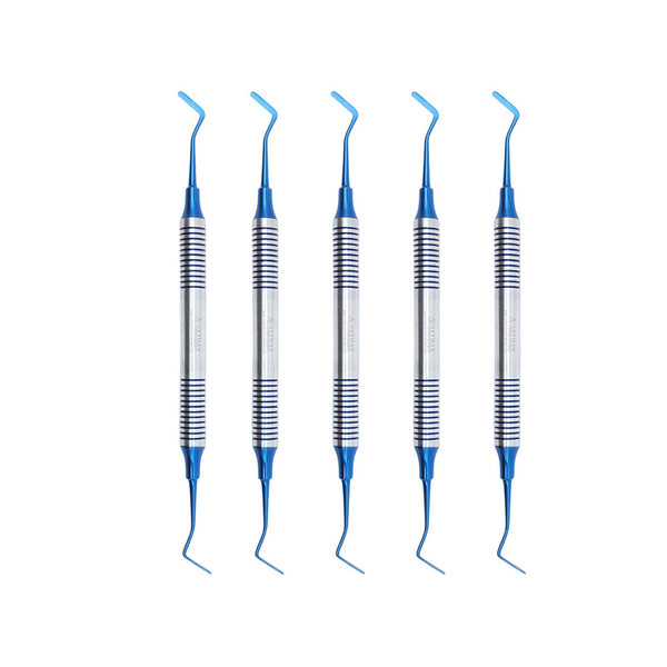 Set of 5 Flat End Composite Carver Plastic Instrument Plasma Coated ARTMAN