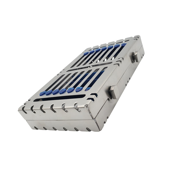 Heavy Duty Sterilization Cassette Tray up to 7 Instruments Double Button Rack Box Premium Design Dental Surgical lab 7"X4"X1.4" ARTMAN Brand