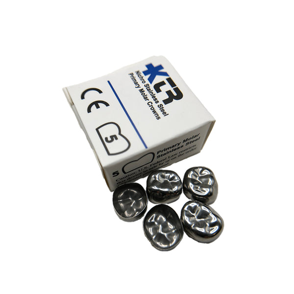 Box of 5 KTR Upper Right Primary Second Molar Size 3 Nichro Stainless Steel Crowns