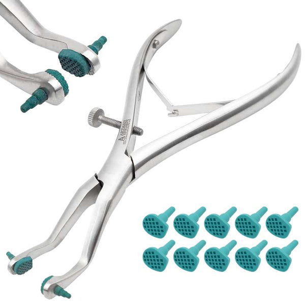 Temporary Crown Remover & Gripper Pliers with Pack of 10 Soft Silicone Pads ARTMAN