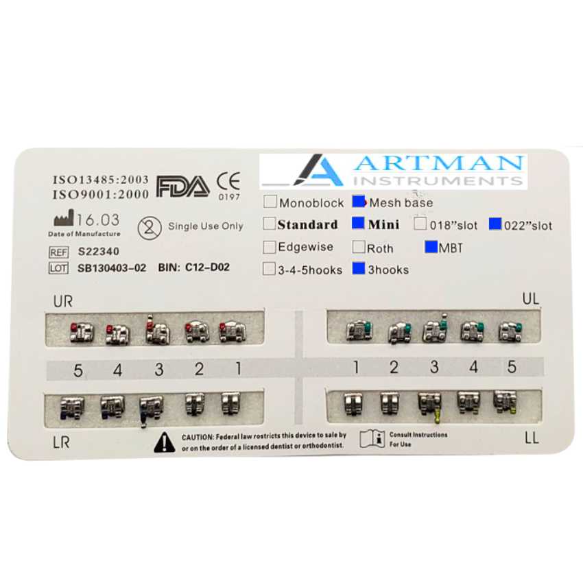 Orthodontic Brackets MBT & ROTH Prescription Metal Brackets Dental Bra ...