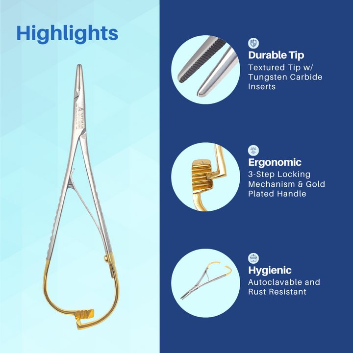 An image showcasing the high-quality design and features of a pair of dental locking forceps.