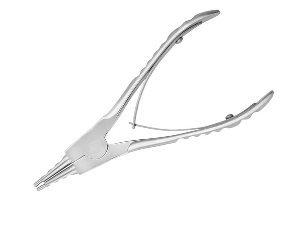 A pair of Mayo-Hegar needle holders with a blue plasma-coated finish for enhanced durability, shown on a white background.