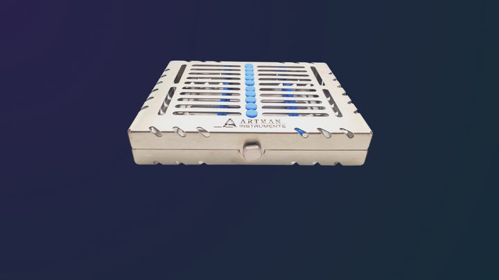 A 15-second video demonstrating the features and durable construction of a heavy-duty, single-lock sterilization cassette tray.